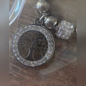 Steel Hearts Tree of Life Bead Bolo Bracelet